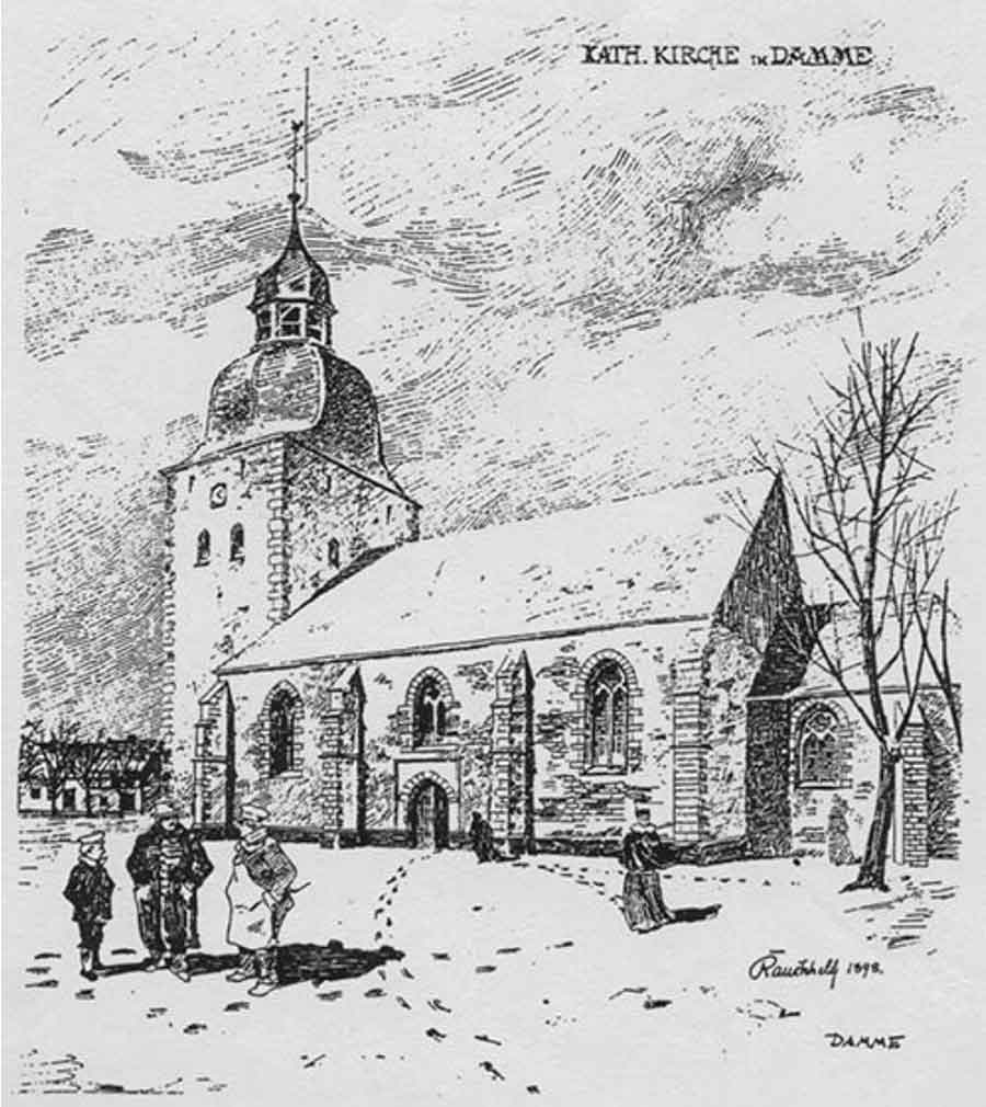 1898: alte Kirche Zeichnung